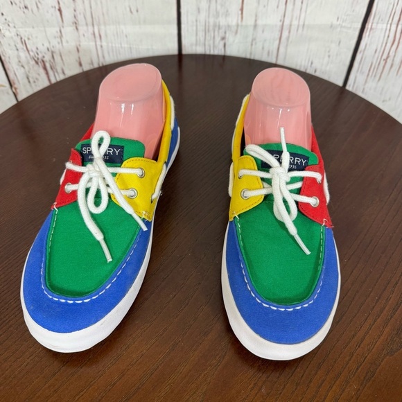 Sperry Top Slider Tuck Multicolor Primary colors block Men’s Boat/Loafer shoes 8 - Picture 2 of 15